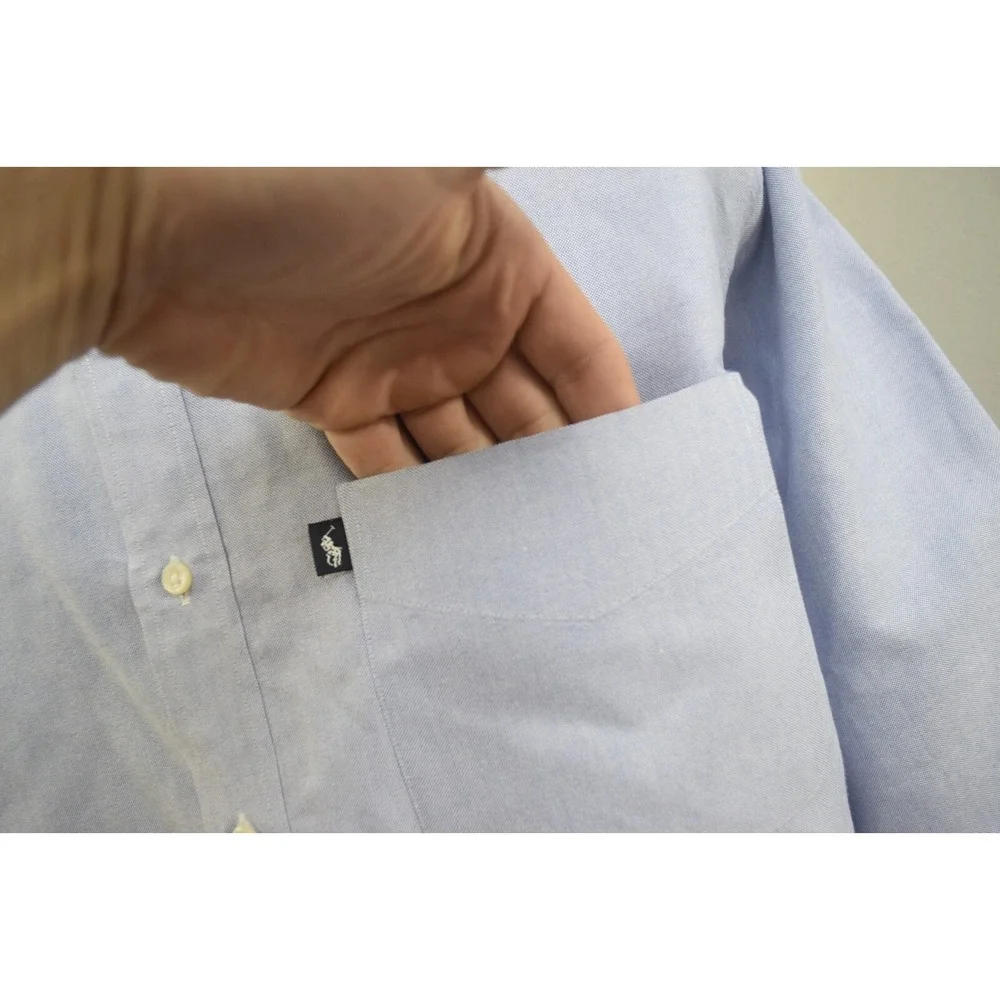 Polo Ralph Lauren Blaire Dress Shirt Blue Long‎ Sleeve Button Up Mens Size Large
